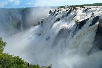Ruacana Falls, Kunene river, seen from Namibia