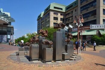 Meteorites on permanent display in Post Street Mall, Windhoek